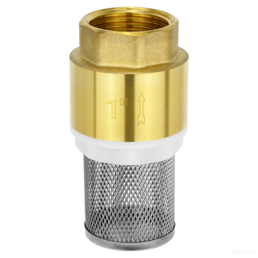 BRV-1-FILTER, Обратный клапан Ø 1 дюйм с пластиковым клапаном и несъемным фильтром