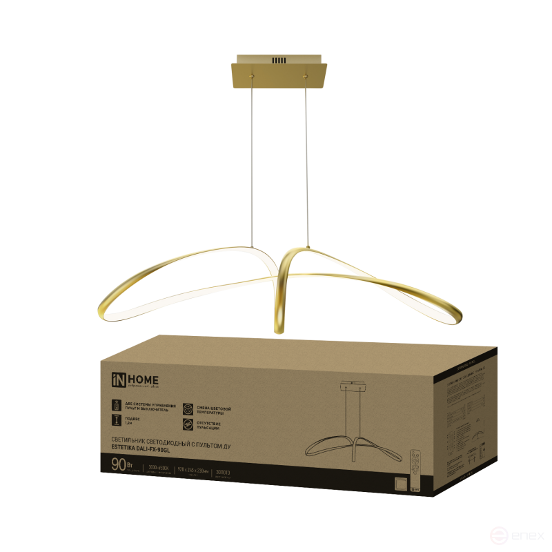 LED lamp ESTETIKA DALI-FX-90GL 90W 230V 3000-6500K 920x245x230mm 1.2m cable DN gold IN HOME