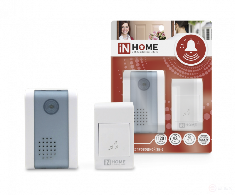 Call Wireless ZB-2 32 Melodies 120m Digitally Encoded with WHITE-GRAY Button IN HOME