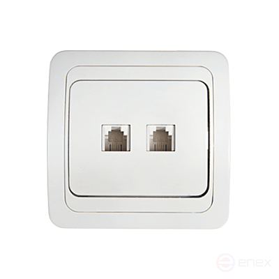 Розетка компьютерная двойная RJ-45 CLASSICO белая 2136 IN HOME