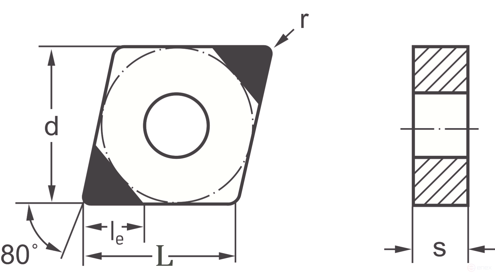 Пластина CNGA120404S01735-2N CBN HPN6005C06