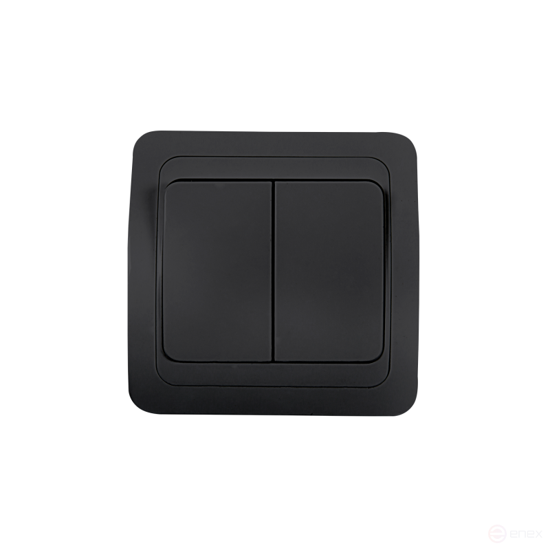 Выключатель двухклавишный CLASSICO черный 2023B IN HOME