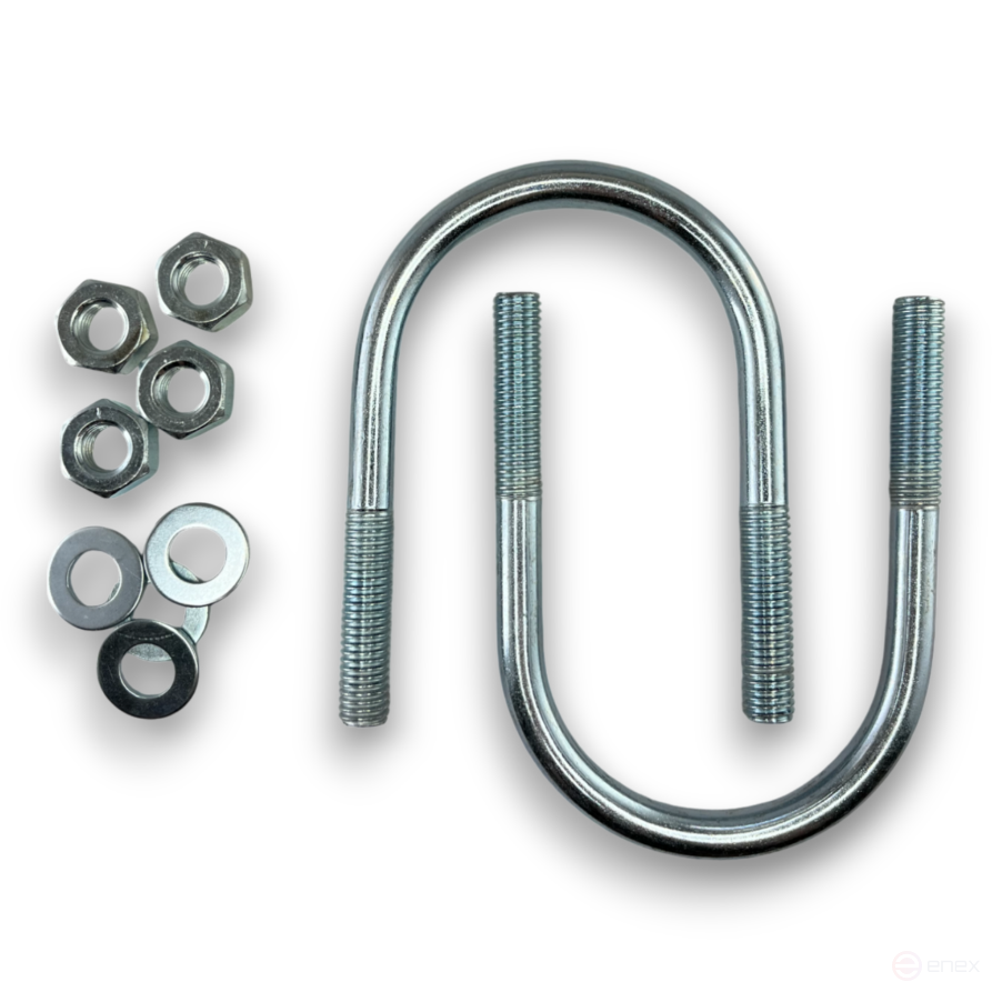 Керн Комплект хомут U образный гост 24137-80 м10х65 + 2 гайки + 2шайбы. Оцинкованный. 10 комплектов RKU00100652010