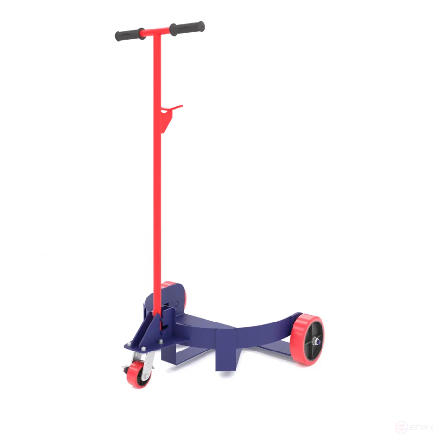 Trolley for transporting metal barrels KB 3 (cast wheels with polyurethane contact layer d200+ d100 bearing with brake)