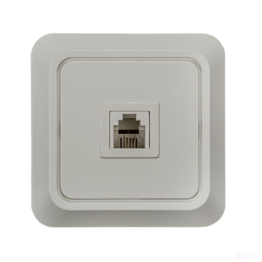 Розетка телефонная BOLLETO белая накладная 7034 IN HOME