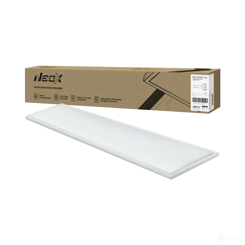 Панель светодиодная универсальная ДВО-01 5040-ОПАЛ 50Вт 4000К IP40 1195x180х30мм NEOX