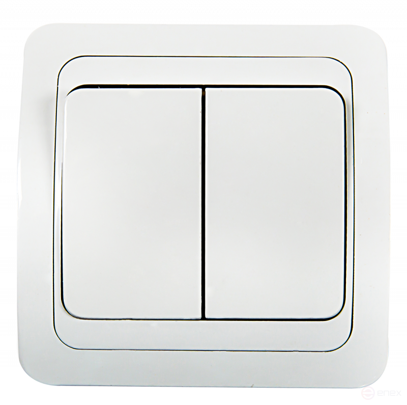 Выключатель двухклавишный CLASSICO белый 2023 IN HOME