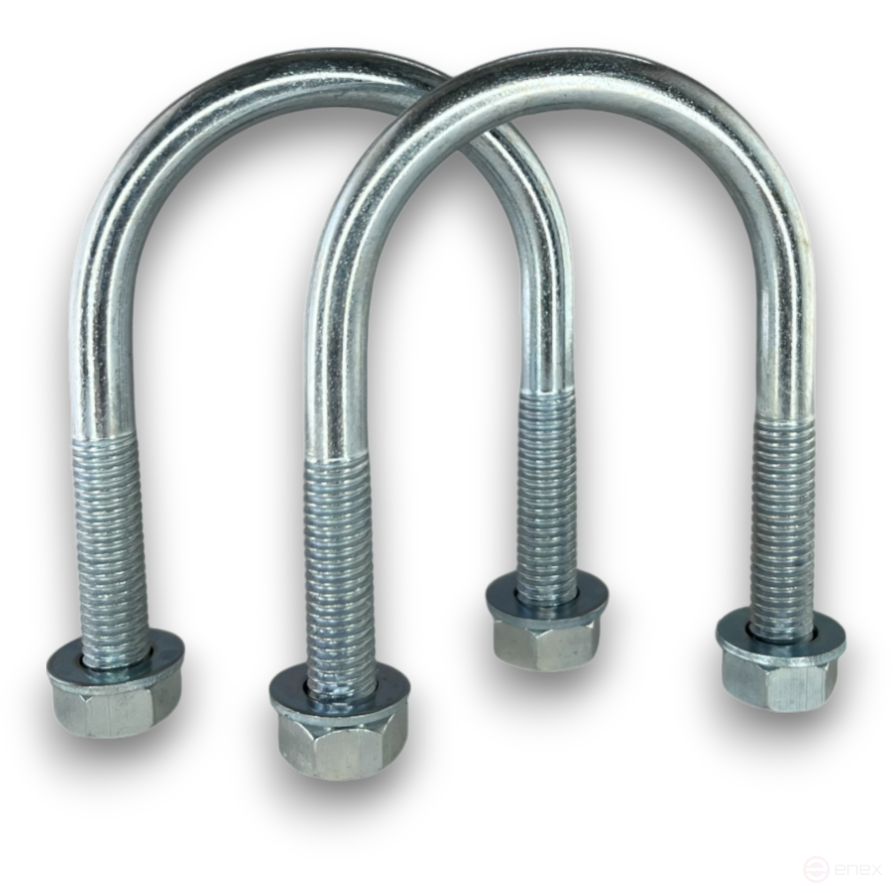 Керн Комплект хомут U образный гост 24137-80 м8х45 + 2 гайки + 2шайбы. Оцинкованный. 10 комплектов RKU00080452010