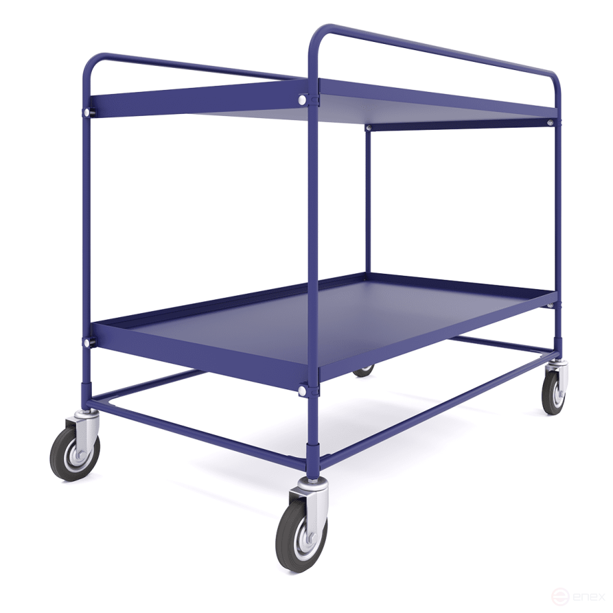 Тележка сервисная двух ярусная СТБ 3 (600х1000) колеса болтовые d125мм.