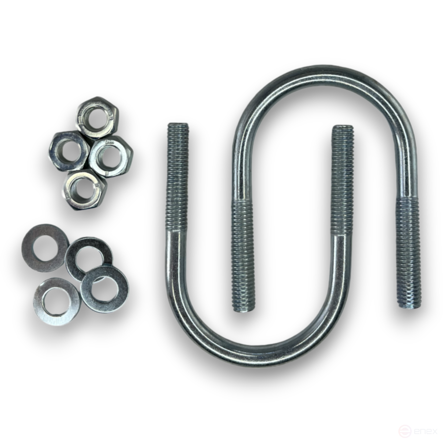 Керн Комплект хомут U образный гост 24137-80 м8х45 + 2 гайки + 2шайбы. Оцинкованный. 10 комплектов RKU00080452010