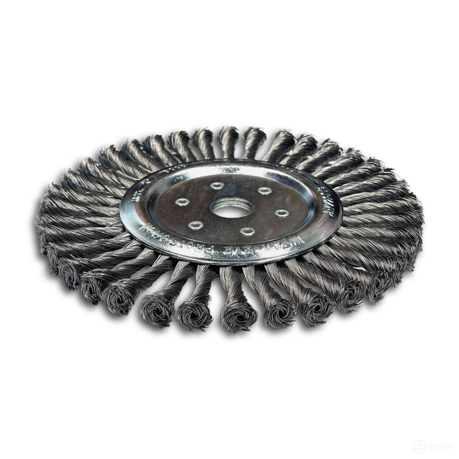 Щетка дисковая жгутовая, Д200 мм, ширина 14 мм, 36 жгутов, стальная прямая проволока STH 0,80 мм, посадочное отверстие 22,2 мм