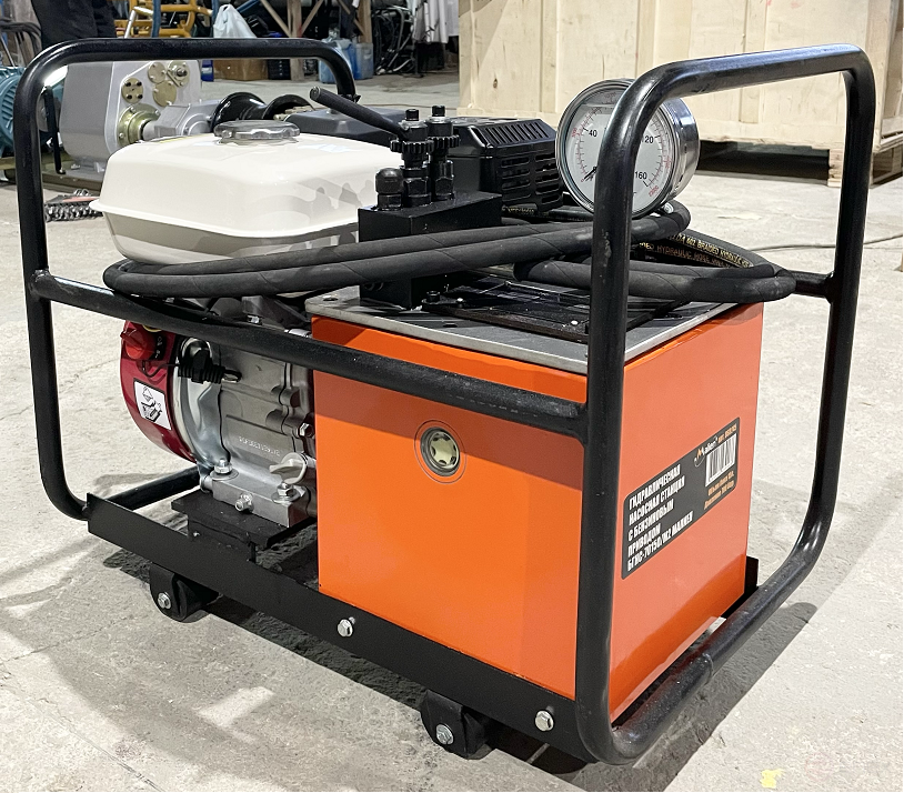 Hydraulic pumping station with petrol drive BGNS-70150/M2 MALIEN (5.5 hp, 700 bar, 15 l, RVD 2 pcs x 1.8 m)