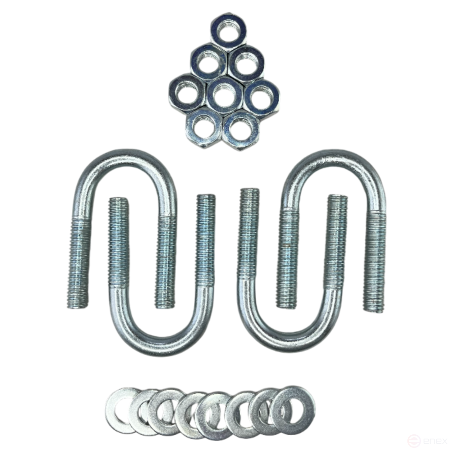 Керн Комплект хомут U образный гост 24137-80 м8х22 + 2 гайки + 2шайбы. Оцинкованный. 10 комплектов RKU00080222010