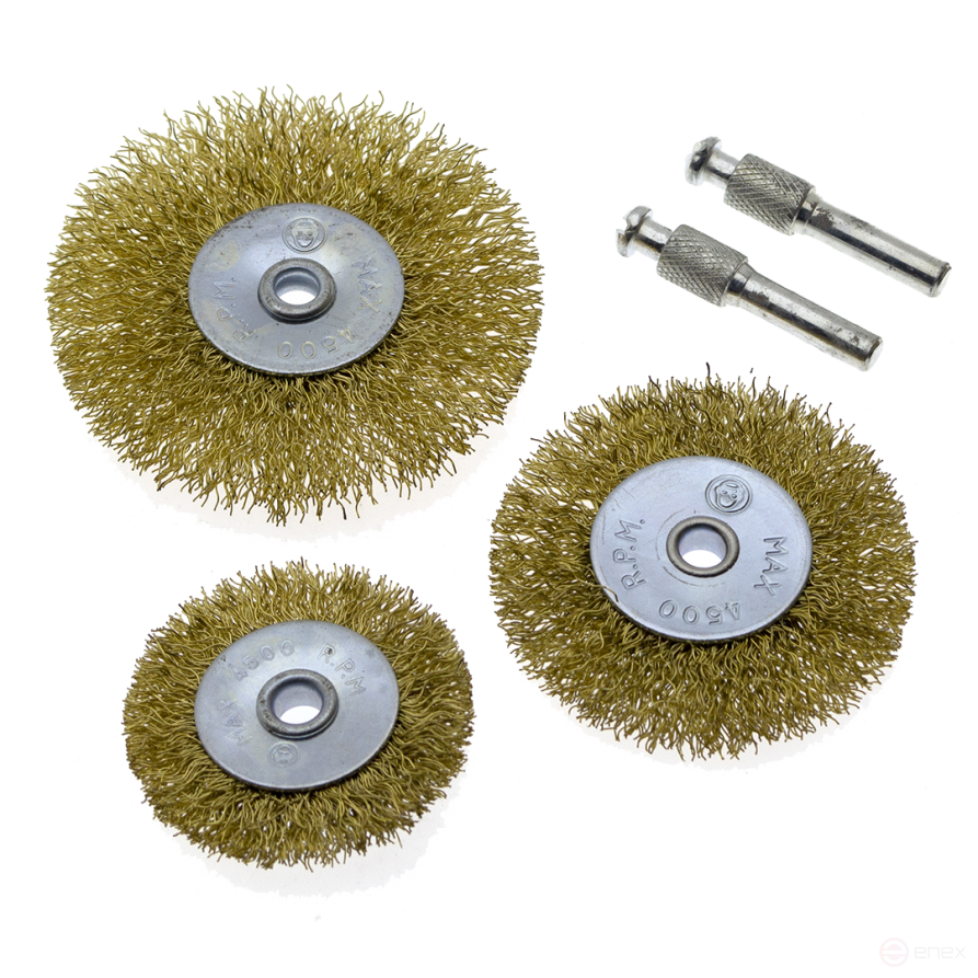 Кордщетка для дрели, набор 3 шт. - радиальные 50мм, 63мм, 75мм, ЧЕГЛОК (10/60)
