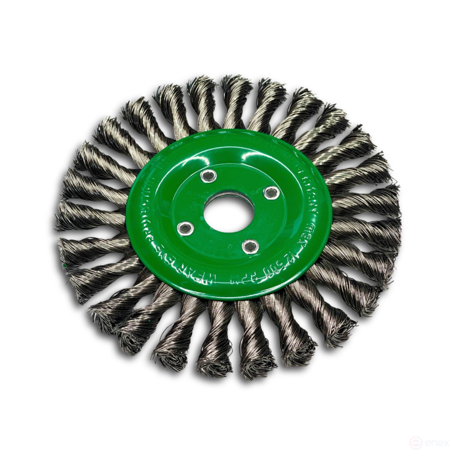 Щетка дисковая жгутовая, Д150 мм, ширина 14 мм, 26 жгутов, нержавеющая прямая проволока ROH 0,50 мм, посадочное отверстие 22,2 мм