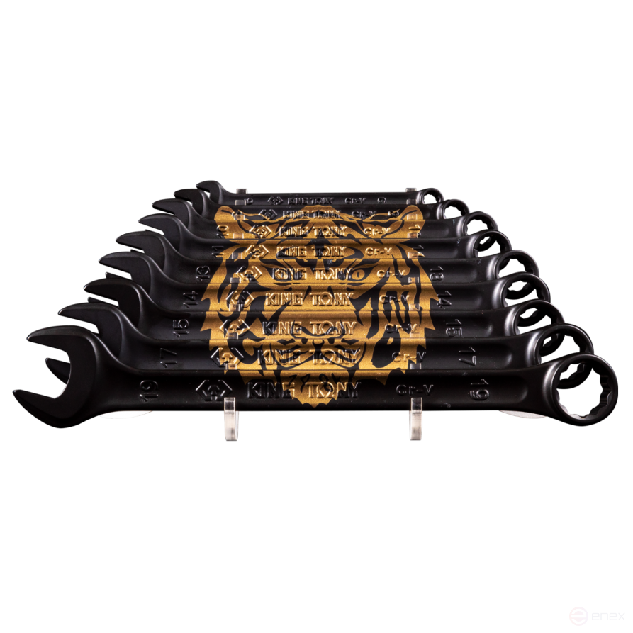 Набор комбинированных ключей "TIGER TOTEM", 6-19 мм, подставка, 9 предметов KING TONY P12D09MRS11