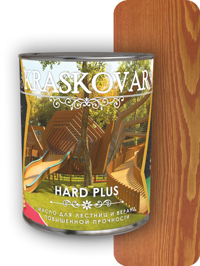High-strength oil for stairs and verandas Kraskovar Hard Plus Mahogany 0.75 l.