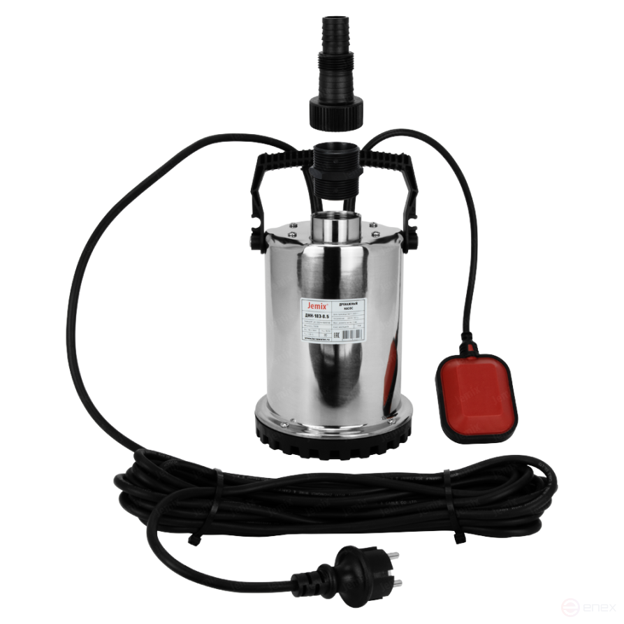 DNN-158-7.5, JEMIX drainage pump, stainless steel housing.steel, 550 W, manufactured by 158 l/min.