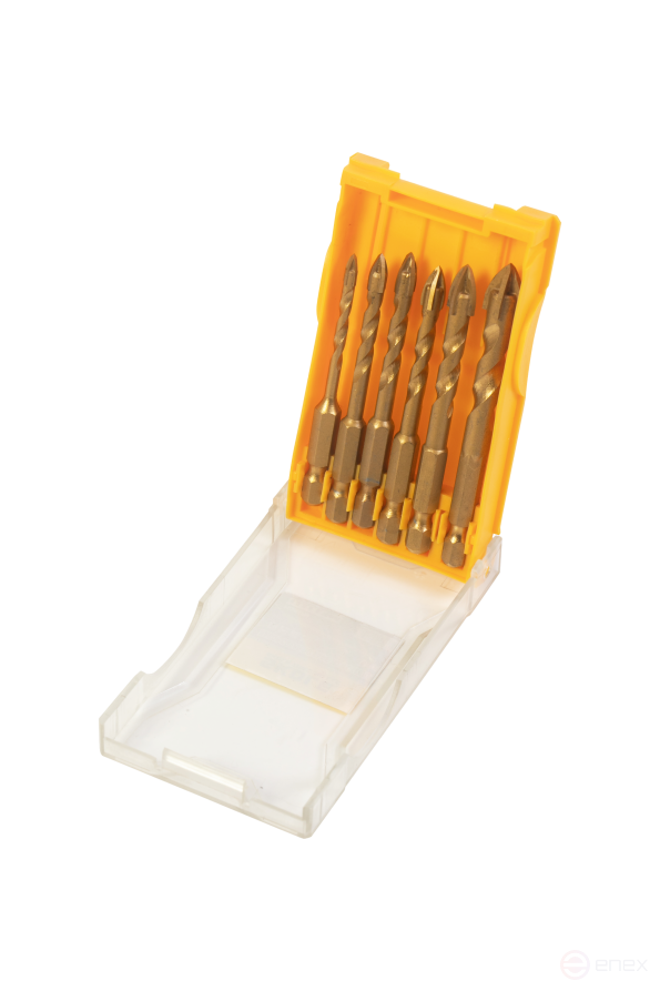 Набор сверл Skole квадро титан по стеклу/керамике, 6 шт/уп. (3,4,5,6,8,10 мм) ST3-6PC