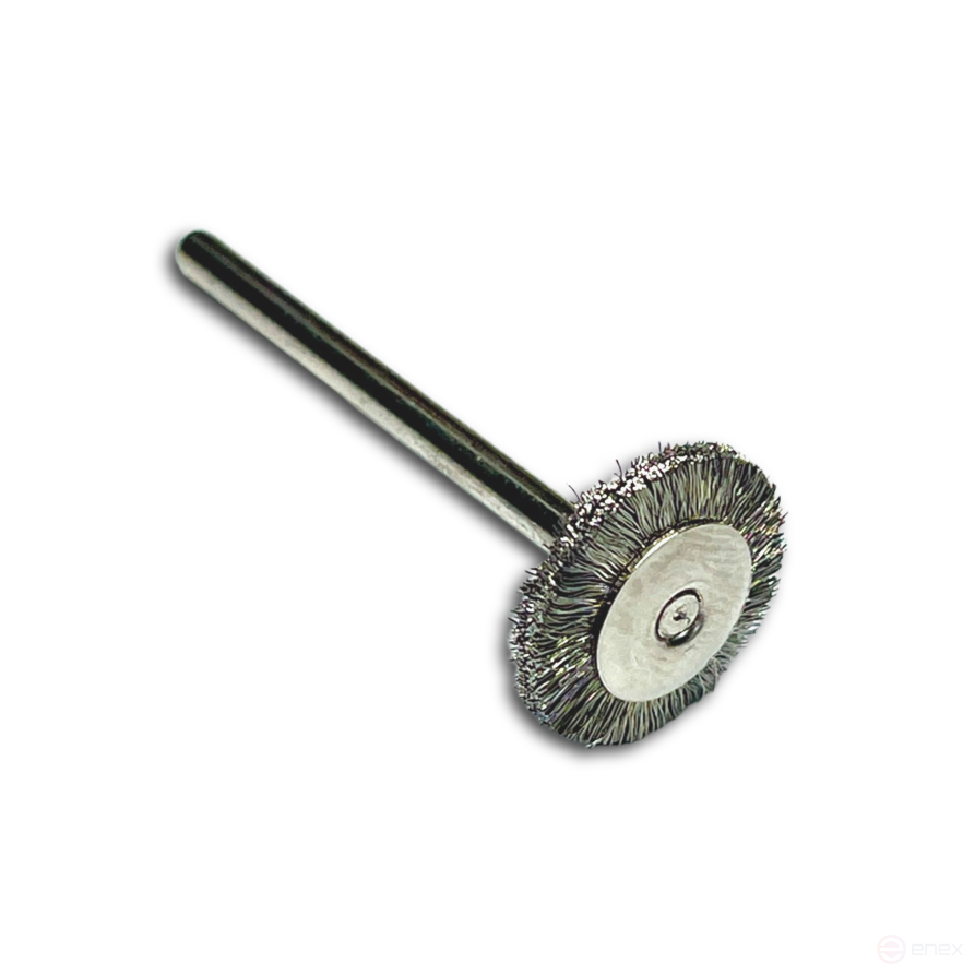 Cylindrical corrugated brush, D16 mm, shank 3 mm, nylon abrasive SIC K 500/0.46 mm