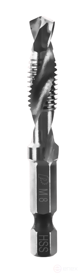 Сверло-метчик ПРАКТИКА М8 шаг 1,25, длина 64 мм, хвостовик HEX 1/4