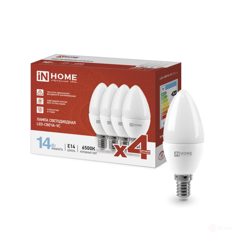LED CANDLE Lamp-VC 4PACK 14W 230V E14 6500K 1330Lm (4pcs/pack) IN HOME