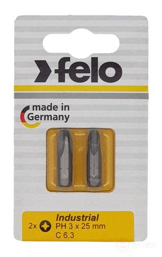 Felo Бита крестовая PH 3X25, серия Industrial, 2 шт в блистере 02203036