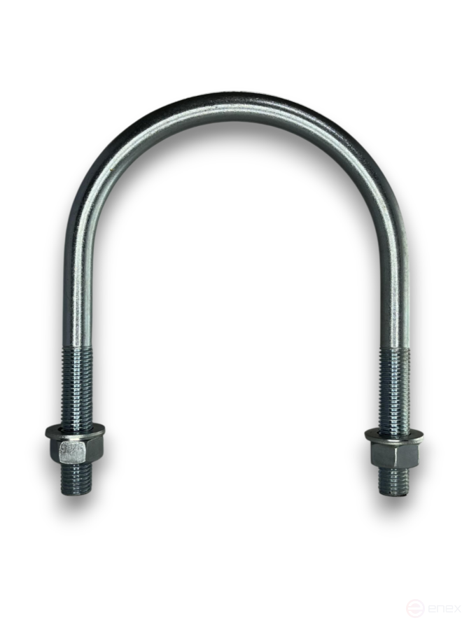 Керн Комплект хомут U образный гост 24137-80 м16х145 + 2 гайки + 2шайбы. Оцинкованный. 1 комплект RKU00161452001