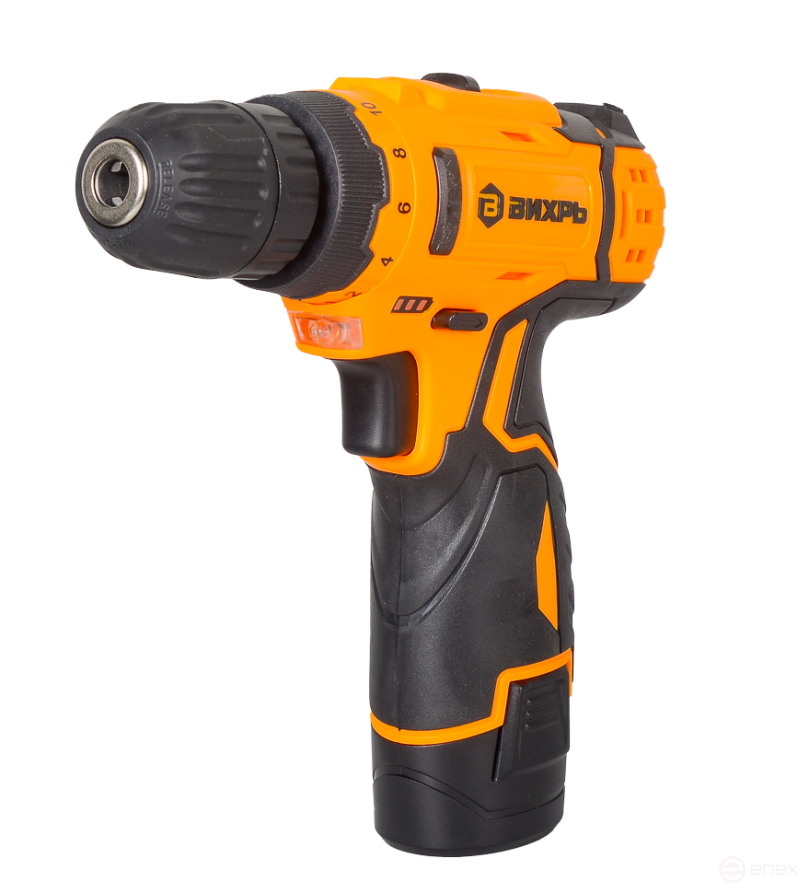 Cordless screwdriver drill Vortex DA-12L-2KN with a set of tools