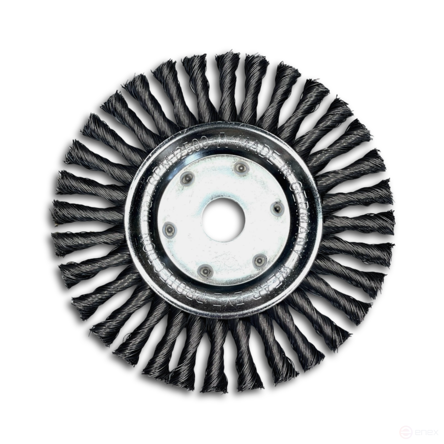 Disc brush harness, D178 mm, width 14 mm, 32 bundles, straight steel wire STH 0.50 mm, fit M14