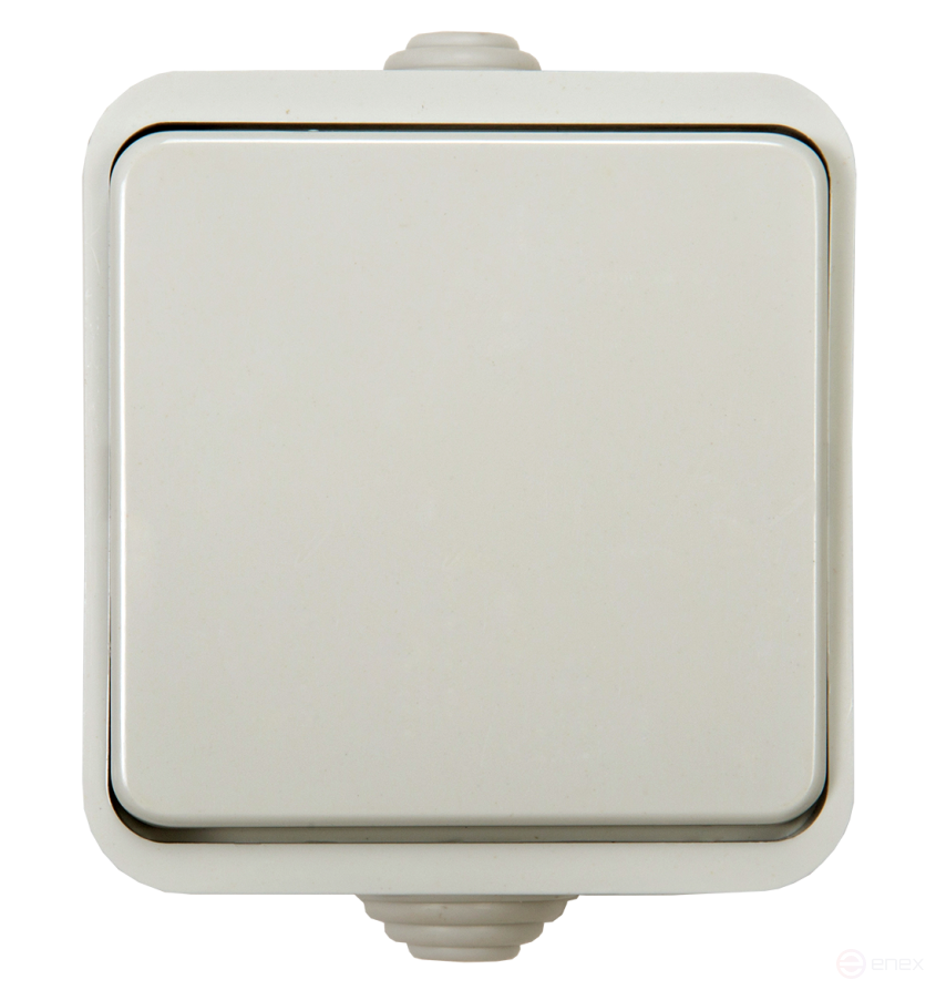 Выключатель одноклавишный AQUA белый полугерметичный 3100 IN HOME