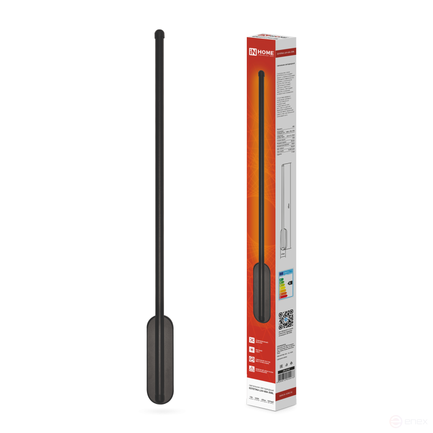 Светильник светодиодный ESTETIKA LUV-60A-30BL 10Вт 230В 3000K 700Лм 600х50x25 черный IN HOME