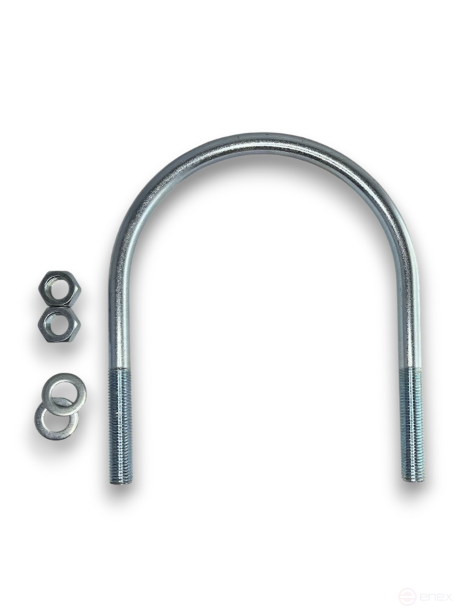 Керн Комплект хомут U образный гост 24137-80 м16х180 + 2 гайки + 2шайбы. Оцинкованный. 1 комплект RKU00161802001