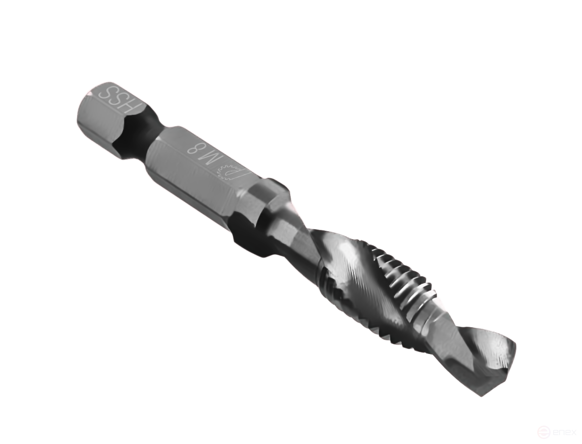 Сверло-метчик ПРАКТИКА М8 шаг 1,25, длина 64 мм, хвостовик HEX 1/4