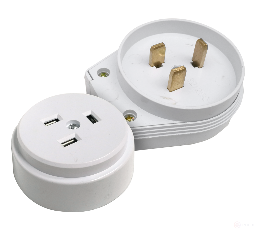 Oven Socket RS/HS 32A 250V Plastic Patch White 9123 IN HOME