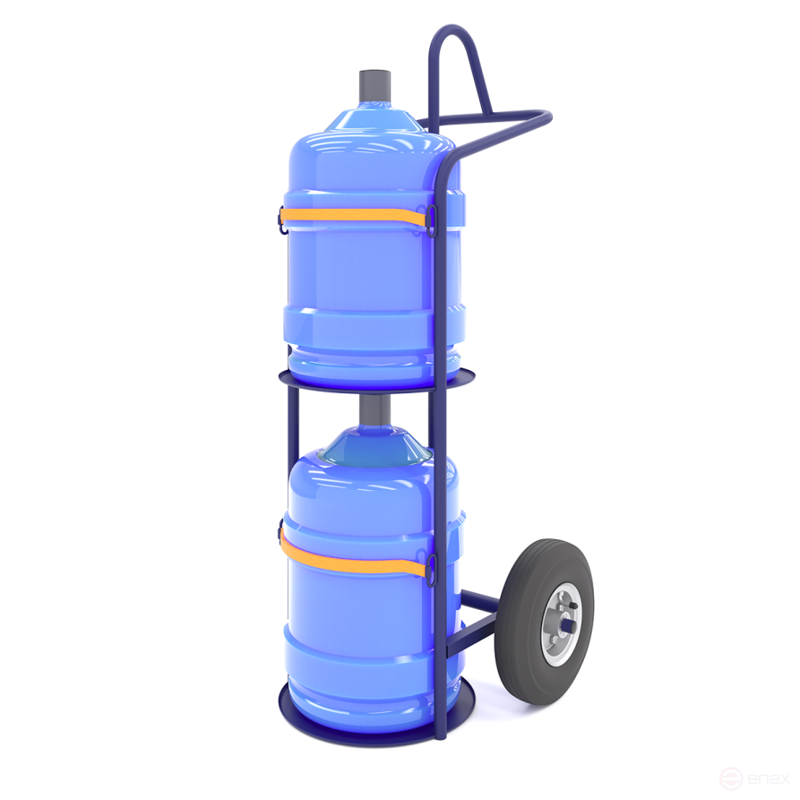 Trolley for transporting 2 cylinders of water VD 2 (wheels d 250 pneumatic)