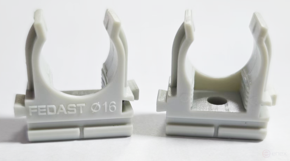 Крепеж-клипса для труб для монтажного пистолета серая в п/э д16 (100 шт/уп) Fedast