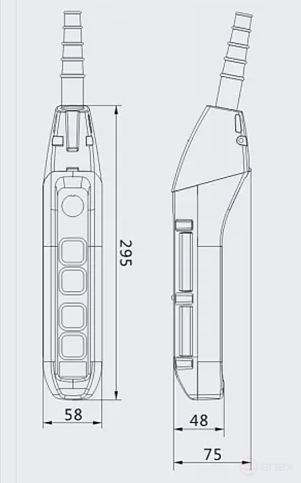 OCALIFT Пульт управления 4 кнопки М5 2 скорости, стоп, ключ, IP55 TNHA1-62FYS
