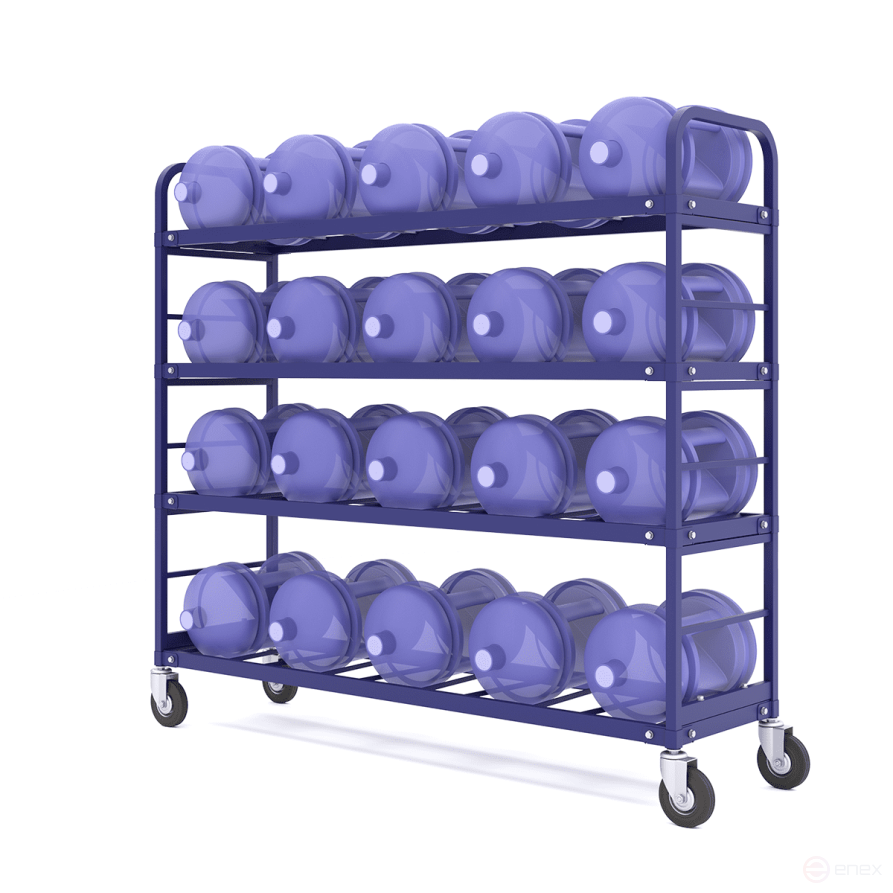 Trolley for transporting 20 cylinders of water TSVD 20 bolted wheels d160