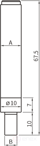 Центроискатель механический, хвостовик Ø10 мм; цилиндрический наконечник Ø6 мм