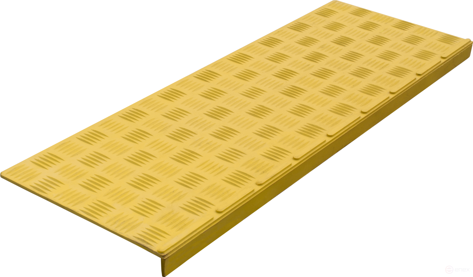 Противоскользящая накладка на ступень малая угловая (Проступь резиновая) 740х250х30 мм, желтая