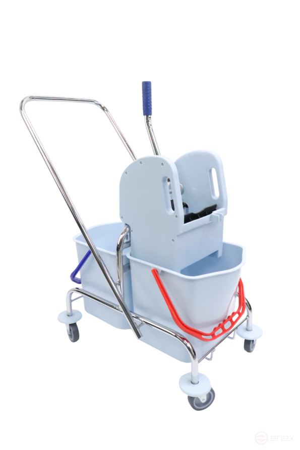 ACG Тележка ACG 2х25 л с отжимом ведра СЕРЫЕ база хром