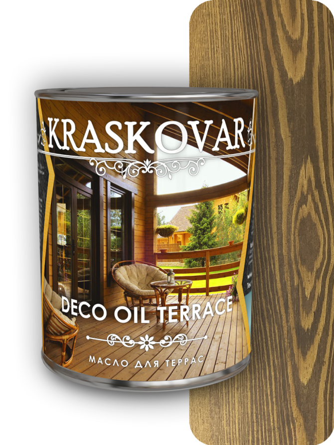 Масло для террас Kraskovar Deco Oil Terrace Орех 0,75 л.