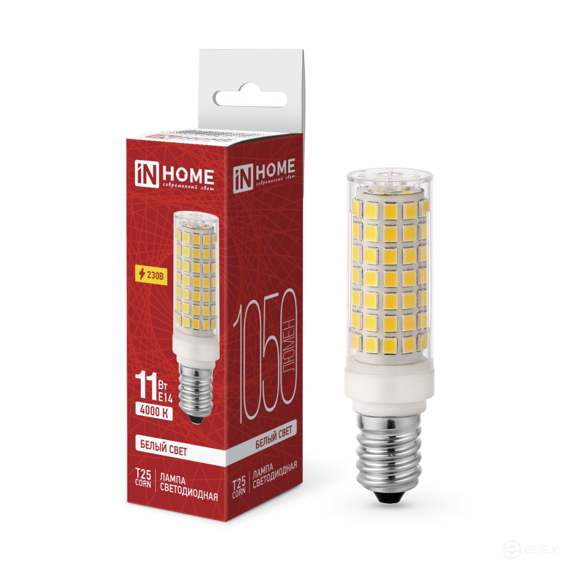 LED Lamp LED-T25-CORN 11W 230V E14 4000K 1050Lm IN HOME