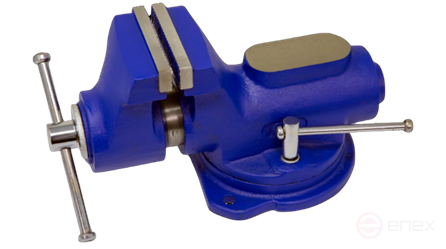Цилиндрические слесарные тиски с поворотным основанием, 152,4 мм