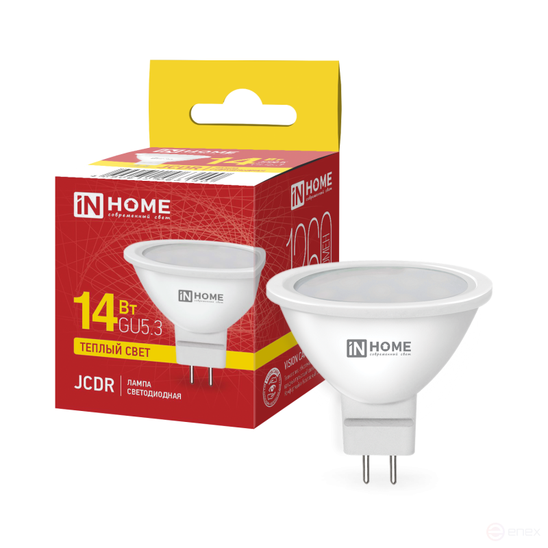 Лампа светодиодная LED-JCDR-VC 14Вт 230В GU5.3 3000K 1260Лм IN HOME
