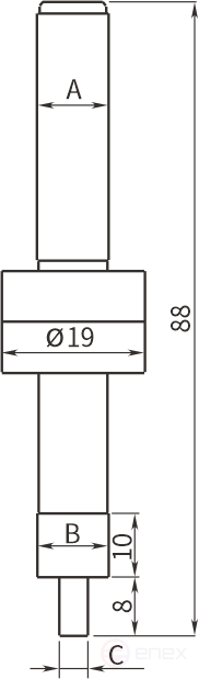 Центроискатель механический, хвостовик Ø10 мм; цилиндрический наконечник Ø10 мм и Ø4 мм