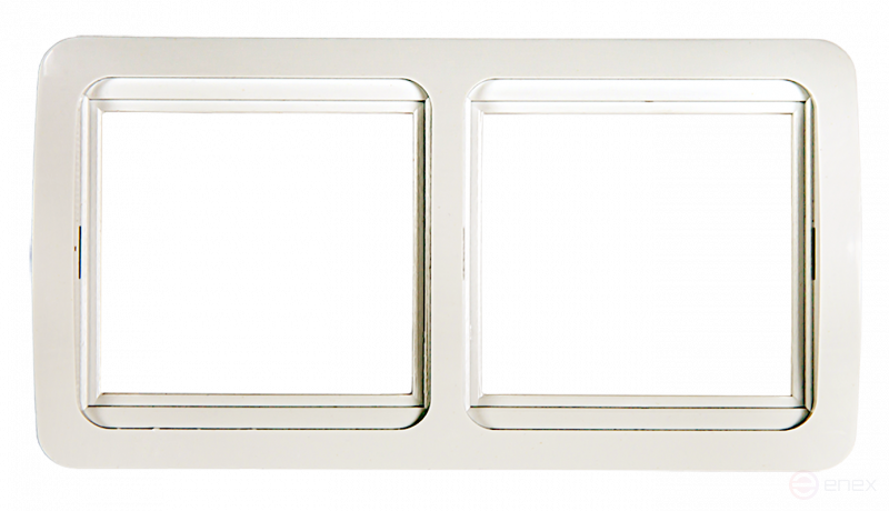 Рамка двойная горизонтальная CLASSICO белая 2302H IN HOME