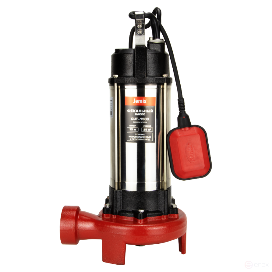 CUT-1500, Насос фекальный, со стандартным режущим ножом, 1500 Вт. JEMIX