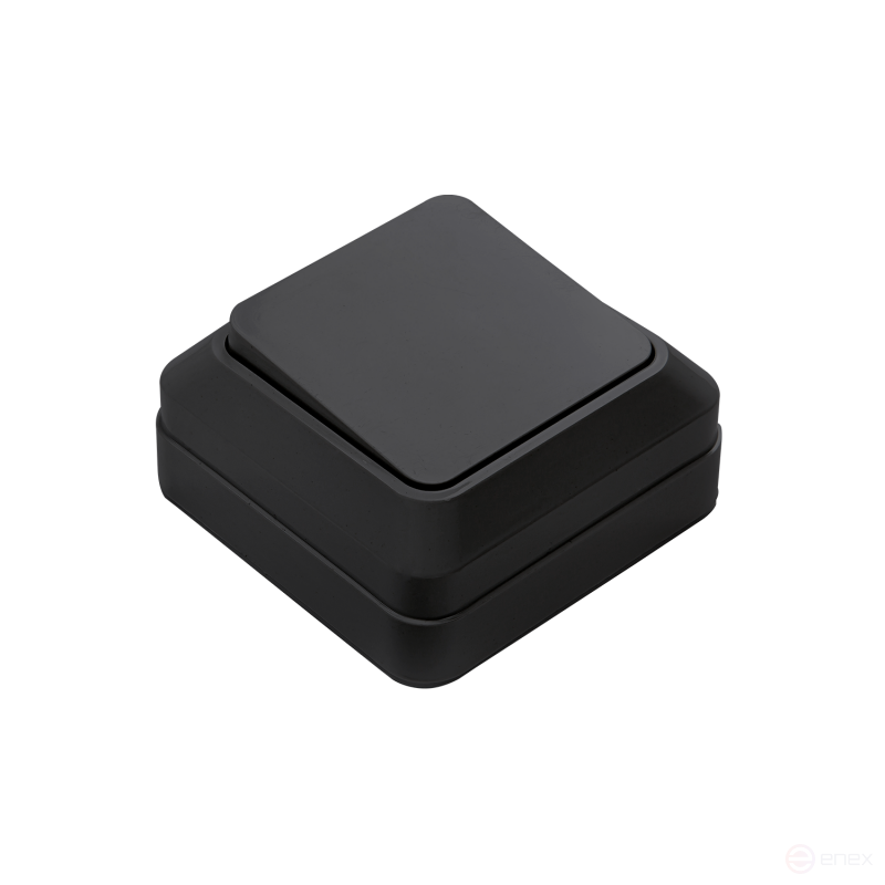 Выключатель одноклавишный BOLLETO черный накладной 7021B IN HOME